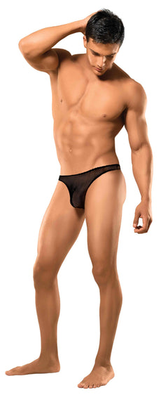 Male Power Stretch Net Bong Thong Black S/M – Fishnet Men's Thong