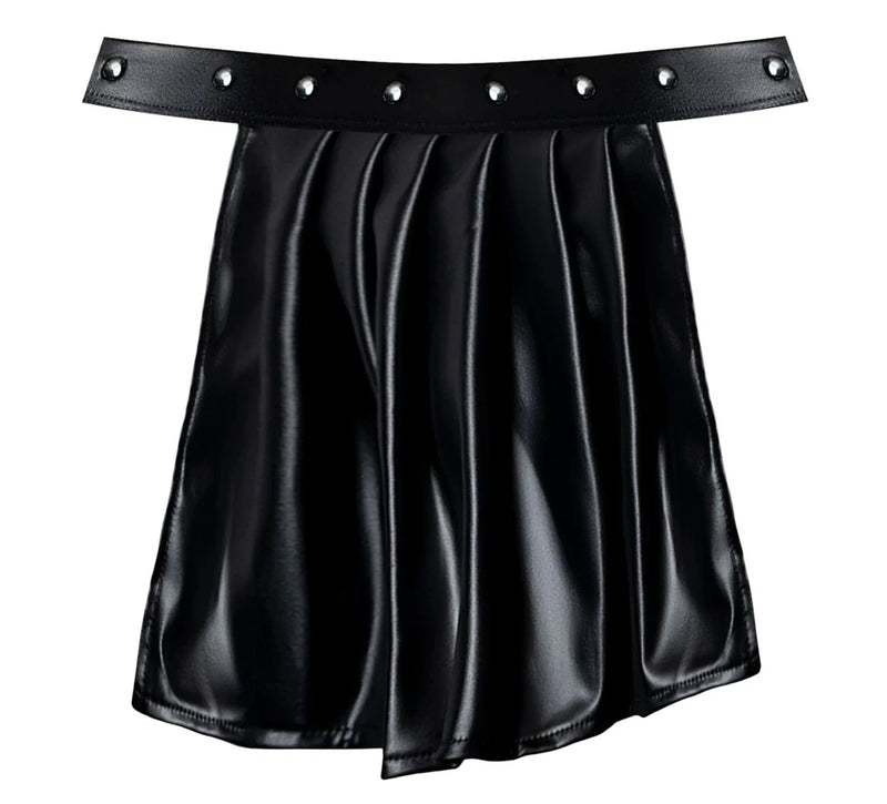 Male Power Spartacus Gladiator Skirt Jock Black L/XL – Faux Leather Men's Lingerie