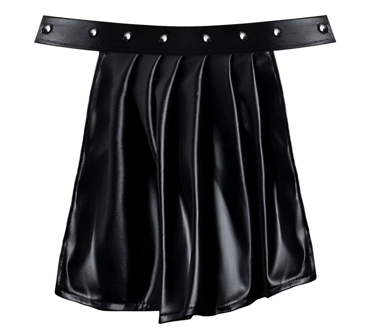Male Power Spartacus Gladiator Skirt Jock Black S/M – Faux Leather Men's Lingerie