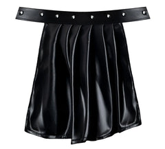 Male Power Spartacus Gladiator Skirt Jock Black S/M – Faux Leather Men's Lingerie