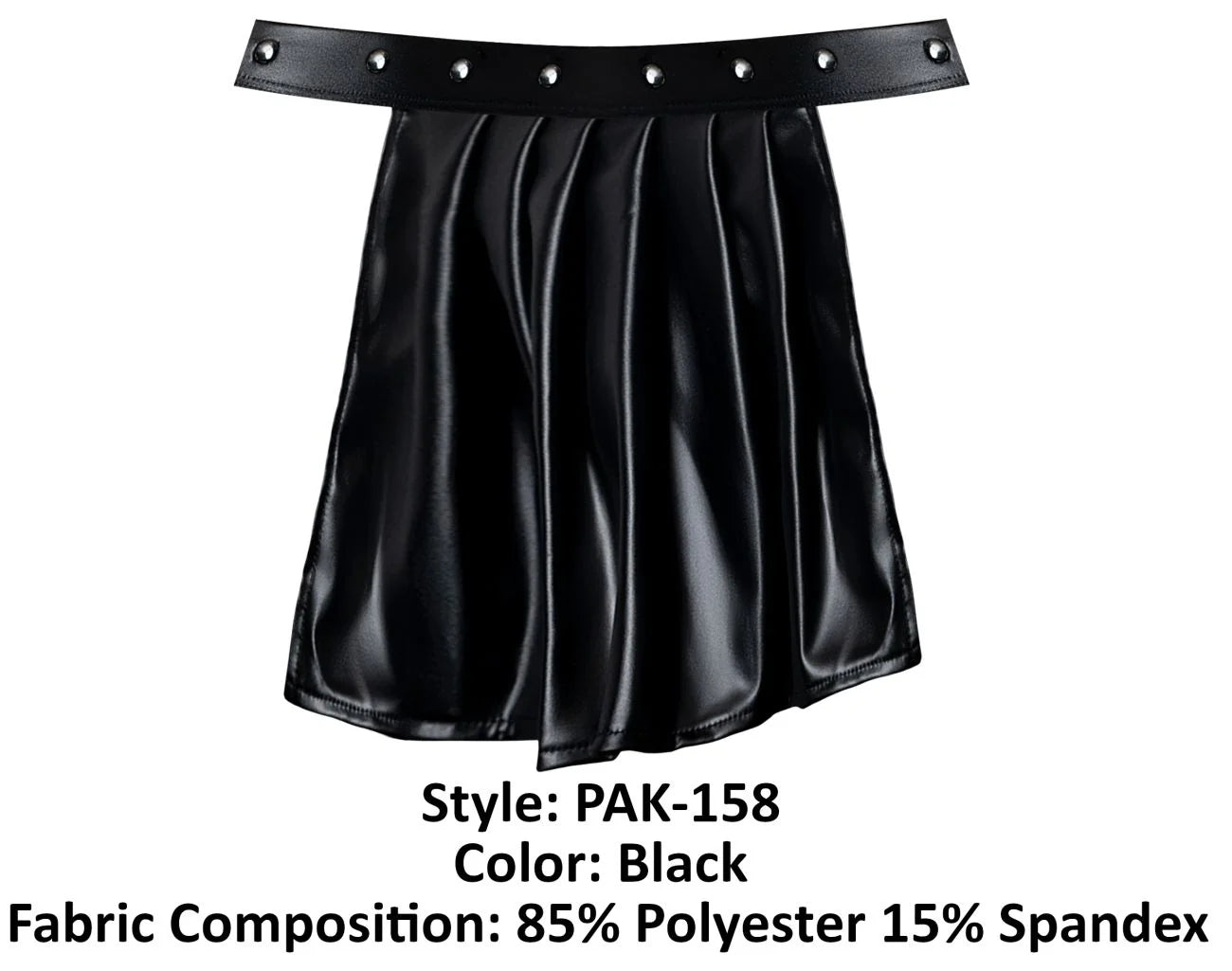 Male Power Spartacus Gladiator Skirt Jock Black S/M – Faux Leather Men's Lingerie