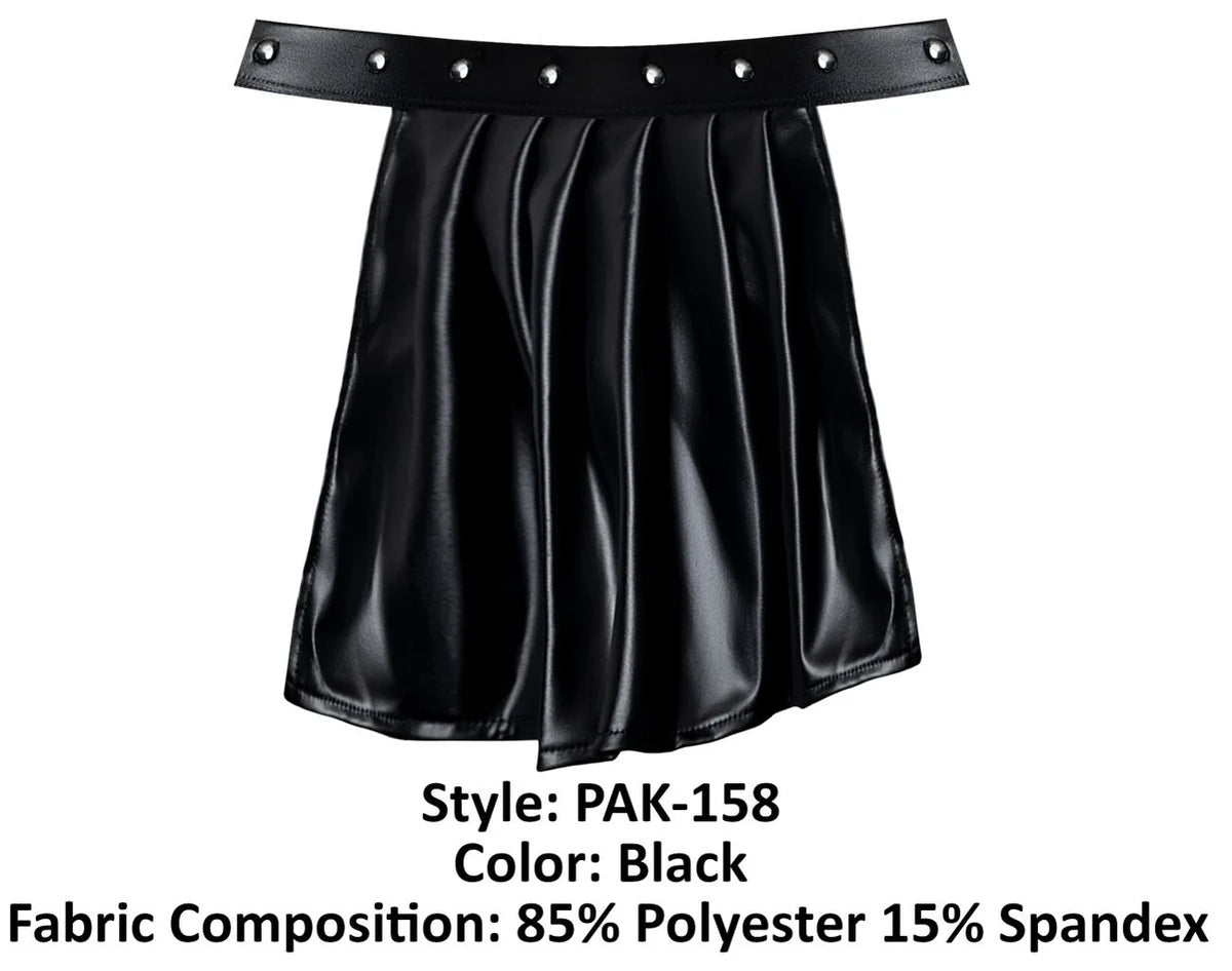 Male Power Spartacus Gladiator Skirt Jock Black L/XL – Faux Leather Men's Lingerie