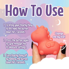 Unihorn Mini Peachy Pony – Rechargeable Mini Silicone Clitoral Vibrator | Compact Travel Vibe