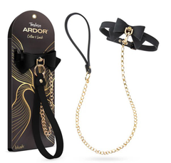 Temptasia Ardor - Collar and Leash - Black With Bow