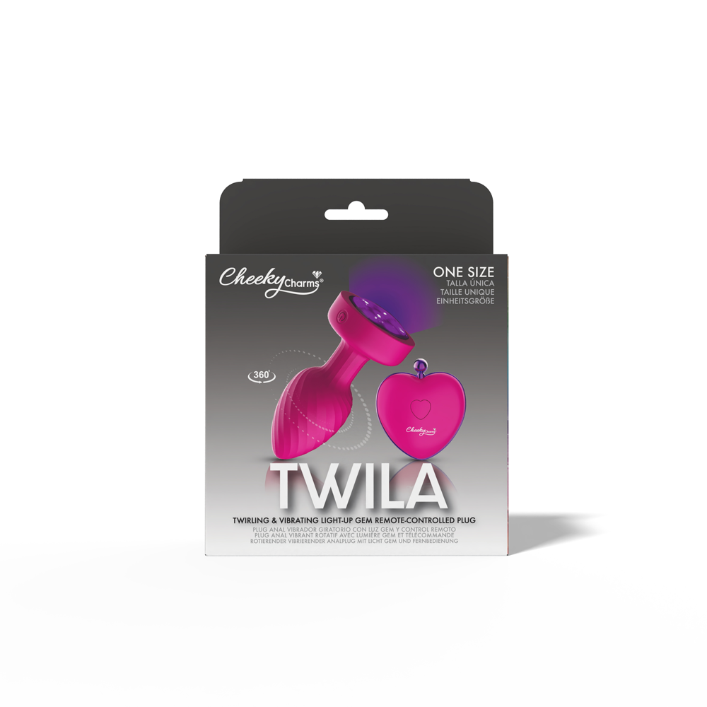 Twila Twirling Purple Gem Light Up Vibrating Plug With Pnk Heart Remote