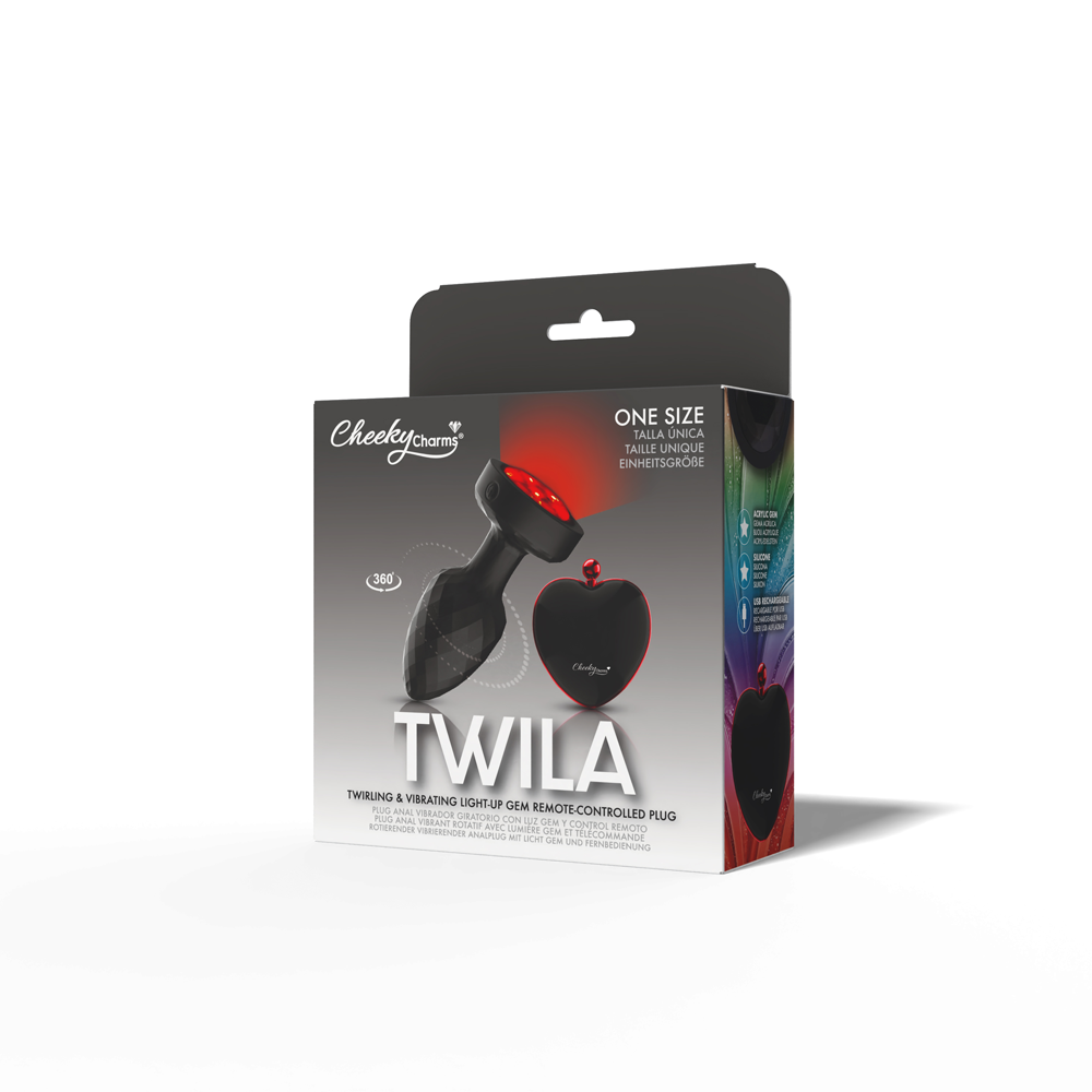 Twila Twirling Smoke Gem Light Up Vibrating Plug With Blk Heart Remote