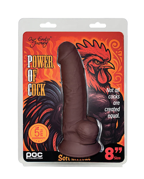 Power of Cock 8" Dildo - Dark Brown