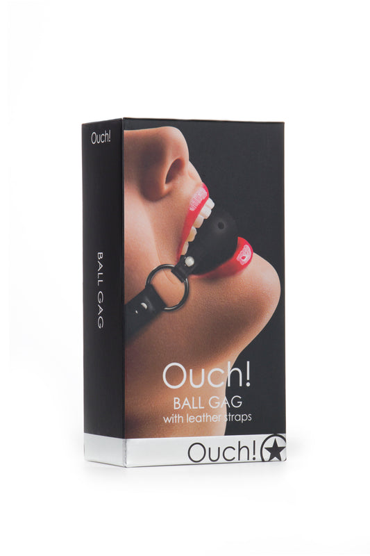 Ball Gag With Leather Straps - Black