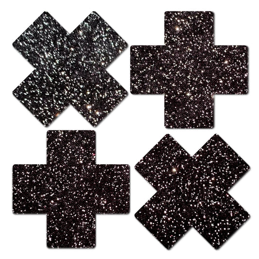 Petites Plus X :Small Sparkle Black Plus Nipple Pasties