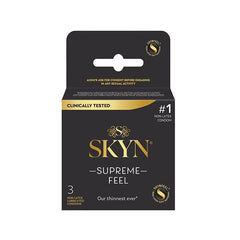 SKYN Supreme Feel Non-Latex Condoms – Ultra-Thin Lubricated 3 Pack for Natural Sensitivity