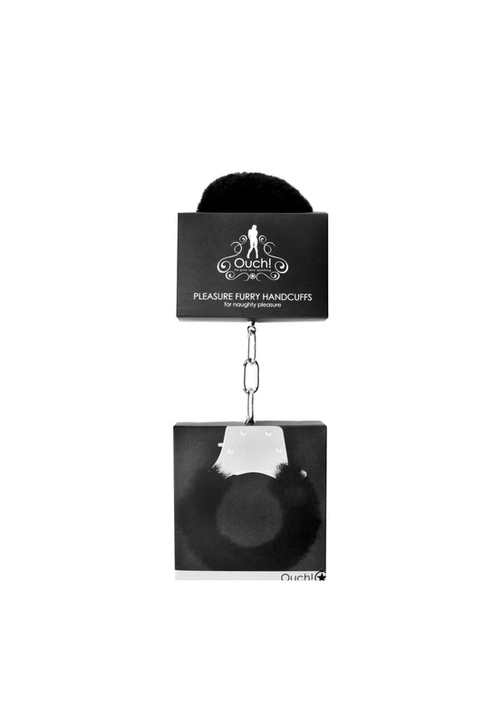PLEASURE HANDCUFFS FURRY BLACK