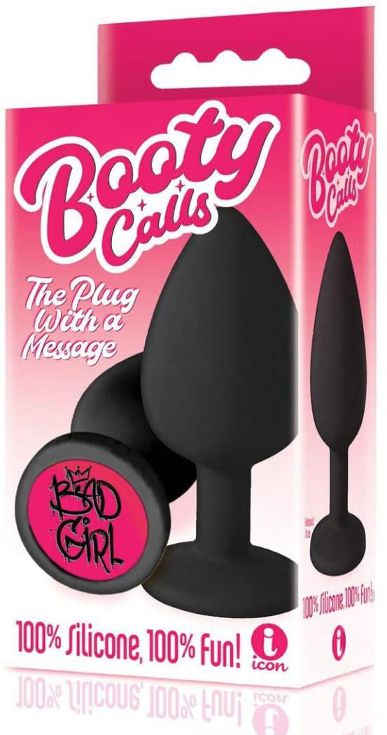 THE 9'S BOOTY CALL SILICONE BUTT PLUG BLACK BAD GIRL