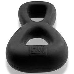 Boomerang Double-Ring Cockring & Nut-Tugger Black