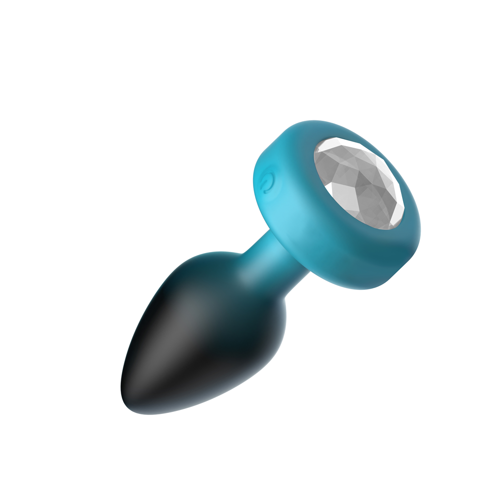 Eluxe Vibrating Clr Gem Bluombre Plug Sm With Remote