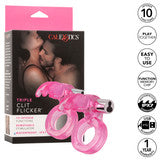 Triple Clit Flicker Rechargeable Couples Ring – Waterproof Vibrating Cock Ring with Triple Teasing Prongs