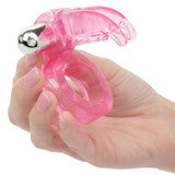 Triple Clit Flicker Rechargeable Couples Ring – Waterproof Vibrating Cock Ring with Triple Teasing Prongs