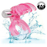 Triple Clit Flicker Rechargeable Couples Ring – Waterproof Vibrating Cock Ring with Triple Teasing Prongs
