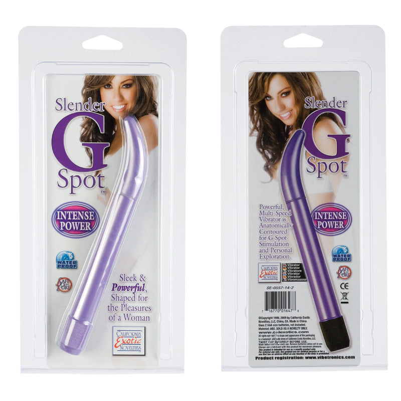 Slender G-Spot 7 Inch Purple Vibrator – Slim Curved G-Spot Massager with Multi-Speed Vibration