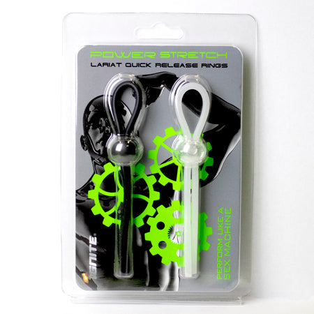 Silicone Lariat Quick Release Rings 2 Pack – Black Adjustable Silicone Cock Rings