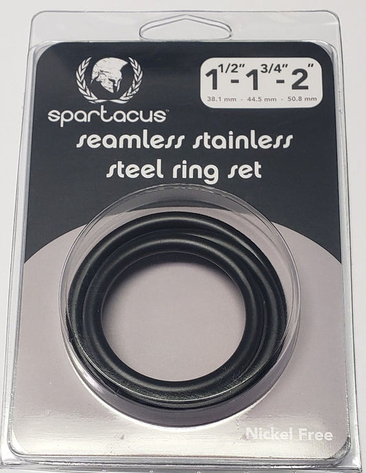 Black Stainless Steel C-Ring Set - 1.5 1.75" 2" "
