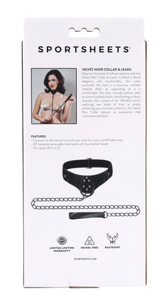 Velvet Noir Adjustable Collar & Leash Set