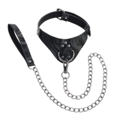 Velvet Noir Adjustable Collar & Leash Set