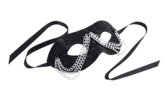 Sincerely Chained Lace Mask Black – Lace Masquerade Mask with Silver Chain
