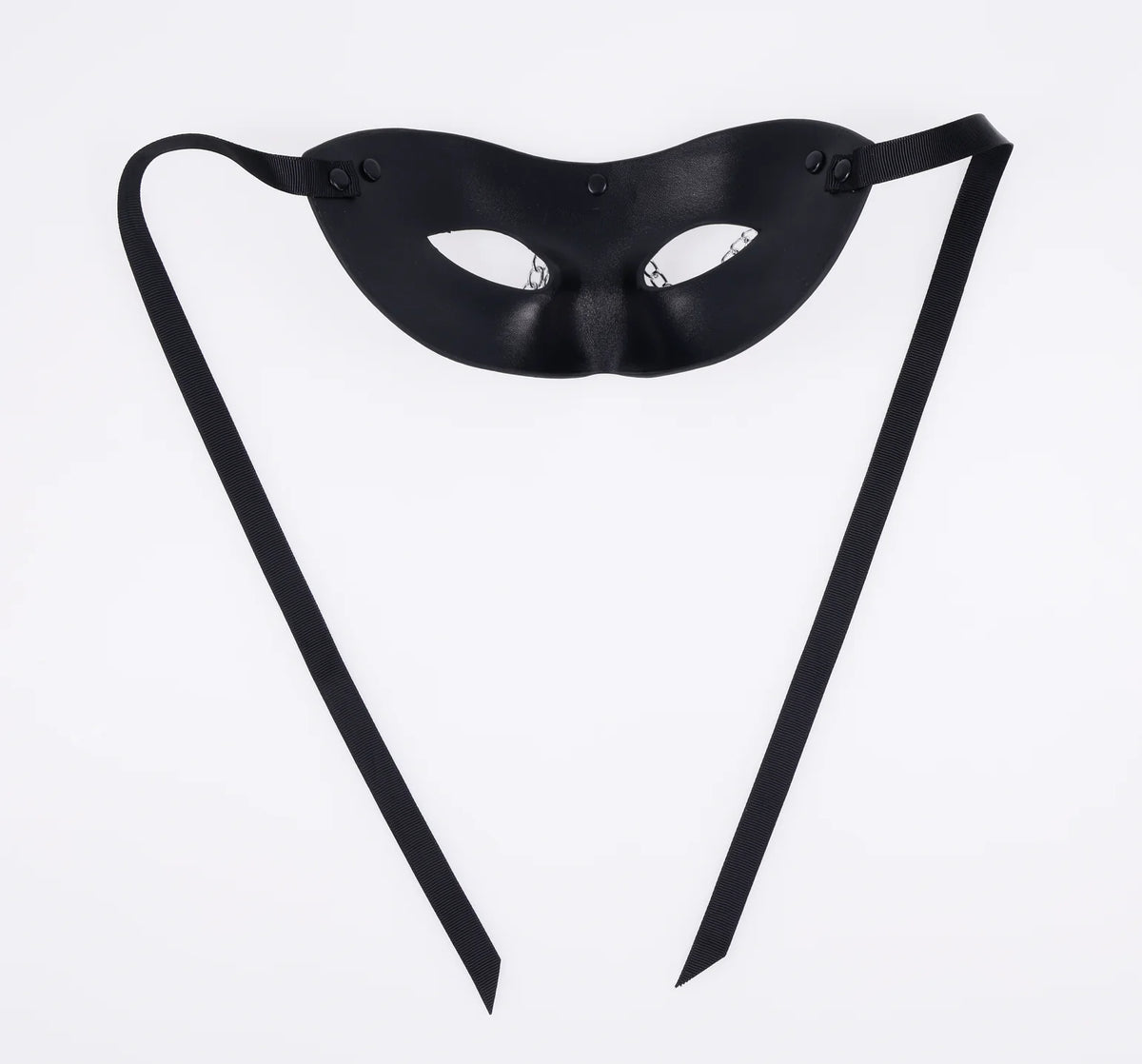Sincerely Chained Lace Mask Black – Lace Masquerade Mask with Silver Chain