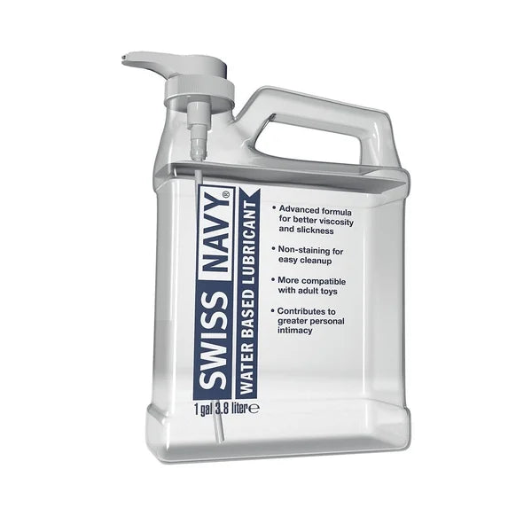 Swiss Navy Water Based Lubricant 1 Gallon – Premium Personal Lube with Pump