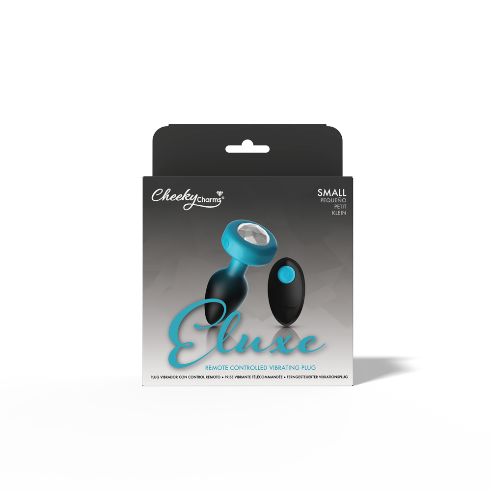Eluxe Vibrating Clr Gem Bluombre Plug Sm With Remote