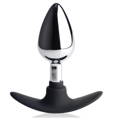 Dark Invader Metal and Silicone Anal Plug - Medium -