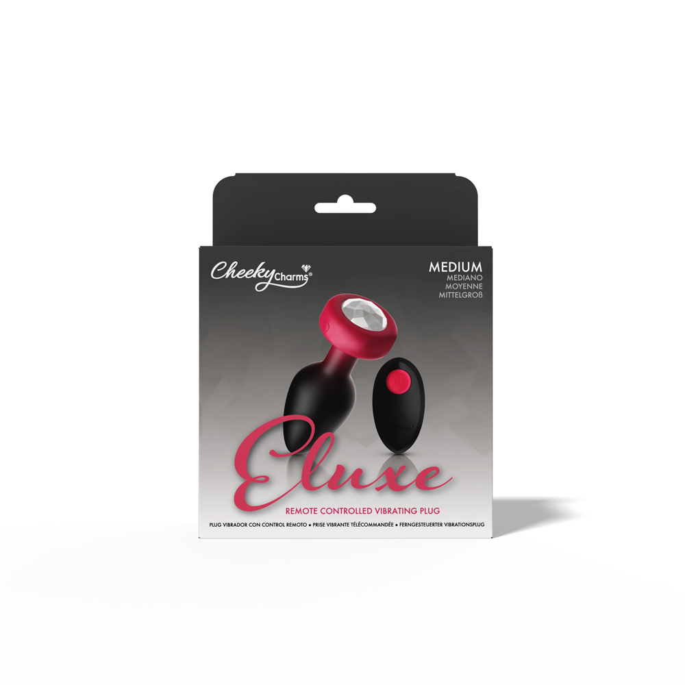 Eluxe Vibrating Clr Gem Rbyombre Plug Md With Remote