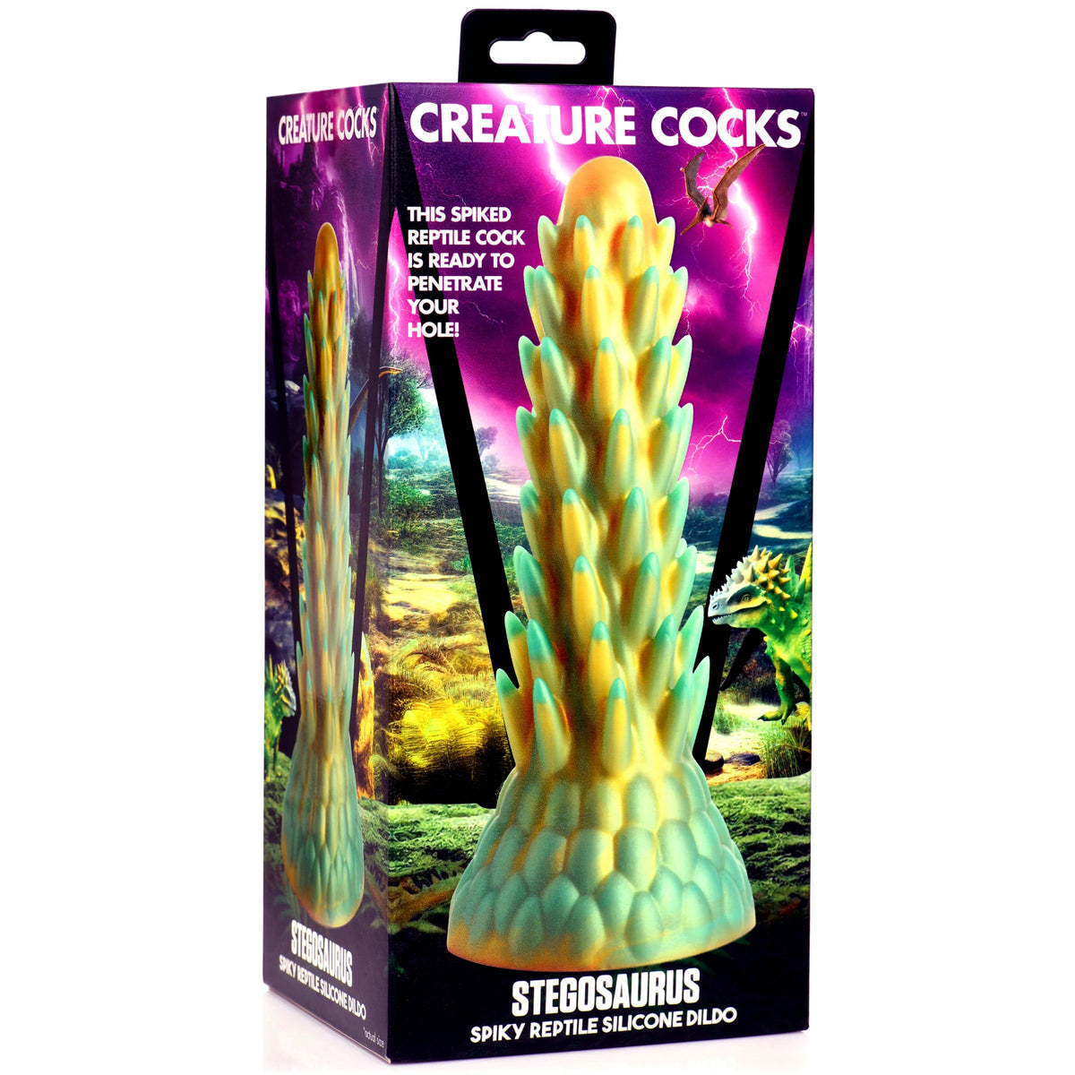 CREATURE COCKS STEGOSAURUS SPIKY REPTILE DILDO