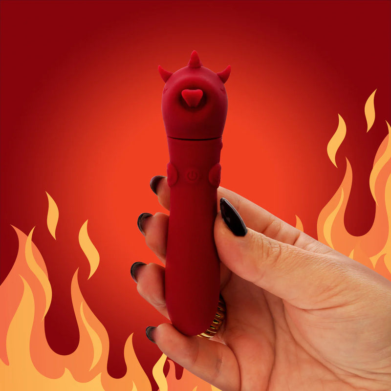 Unihorn Blaze Diablo USB Bullet Vibrator – Rechargeable Silicone Mini Bullet Massager Dark Red