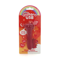 Unihorn Blaze Diablo USB Bullet Vibrator – Rechargeable Silicone Mini Bullet Massager Dark Red