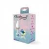 CHEEKY CHARMS ROUND CLEAR IRIDESCENT SMALL SILVER PLUG