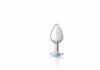 CHEEKY CHARMS ROUND CLEAR IRIDESCENT MEDIUM SILVER PLUG