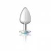CHEEKY CHARMS ROUND CLEAR IRIDESCENT LARGE SILVER PLUG