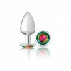 CHEEKY CHARMS ROUND RAINBOW LARGE SILVER PLUG