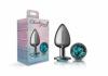 CHEEKY CHARMS ROUND TEAL LARGE GUNMETAL BUTT PLUG