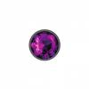 CHEEKY CHARMS ROUND PURPLE SMALL GUNMETAL BUTT PLUG
