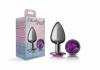 CHEEKY CHARMS ROUND PURPLE LARGE GUNMETAL BUTT PLUG