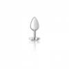 CHEEKY CHARMS HEART CLEAR IRIDESCENT SMALL SILVER PLUG