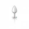 CHEEKY CHARMS HEART CLEAR IRIDESCENT MEDIUM SILVER PLUG