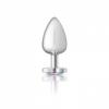 CHEEKY CHARMS HEART CLEAR IRIDESCENT LARGE SILVER PLUG