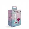 CHEEKY CHARMS HEART BRIGHT PINK SMALL SILVER PLUG