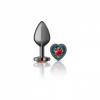 CHEEKY CHARMS HEART RAINBOW MEDIUM GUNMETAL BUTT PLUG