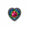 CHEEKY CHARMS HEART RAINBOW LARGE GUNMETAL BUTT PLUG