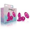 CHEEKY CHARMS VIBRATING METAL PLUG PINK SMALL W/ REMOTE