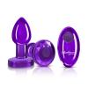 CHEEKY CHARMS VIBRATING METAL PLUG PURPLE SMALL W/ REMOTE